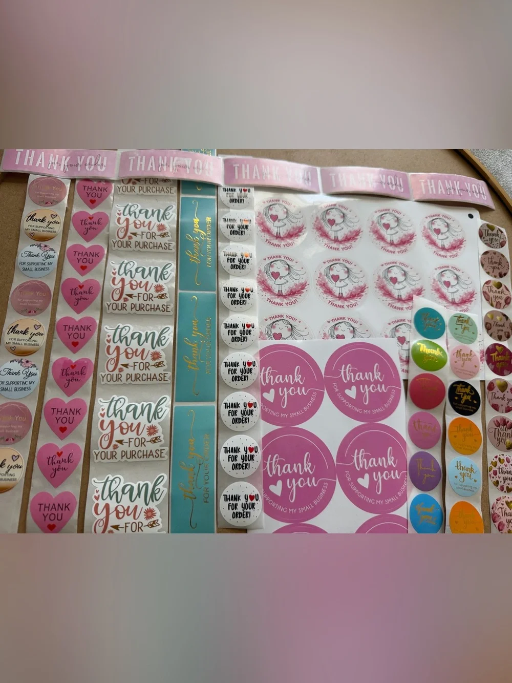 Thank you business stickers bundle 220 count variety
